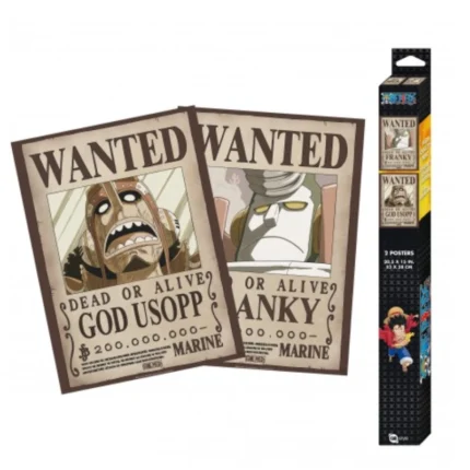One Piece Wanted Usopp & Franky set od 2 postera 52x38cm